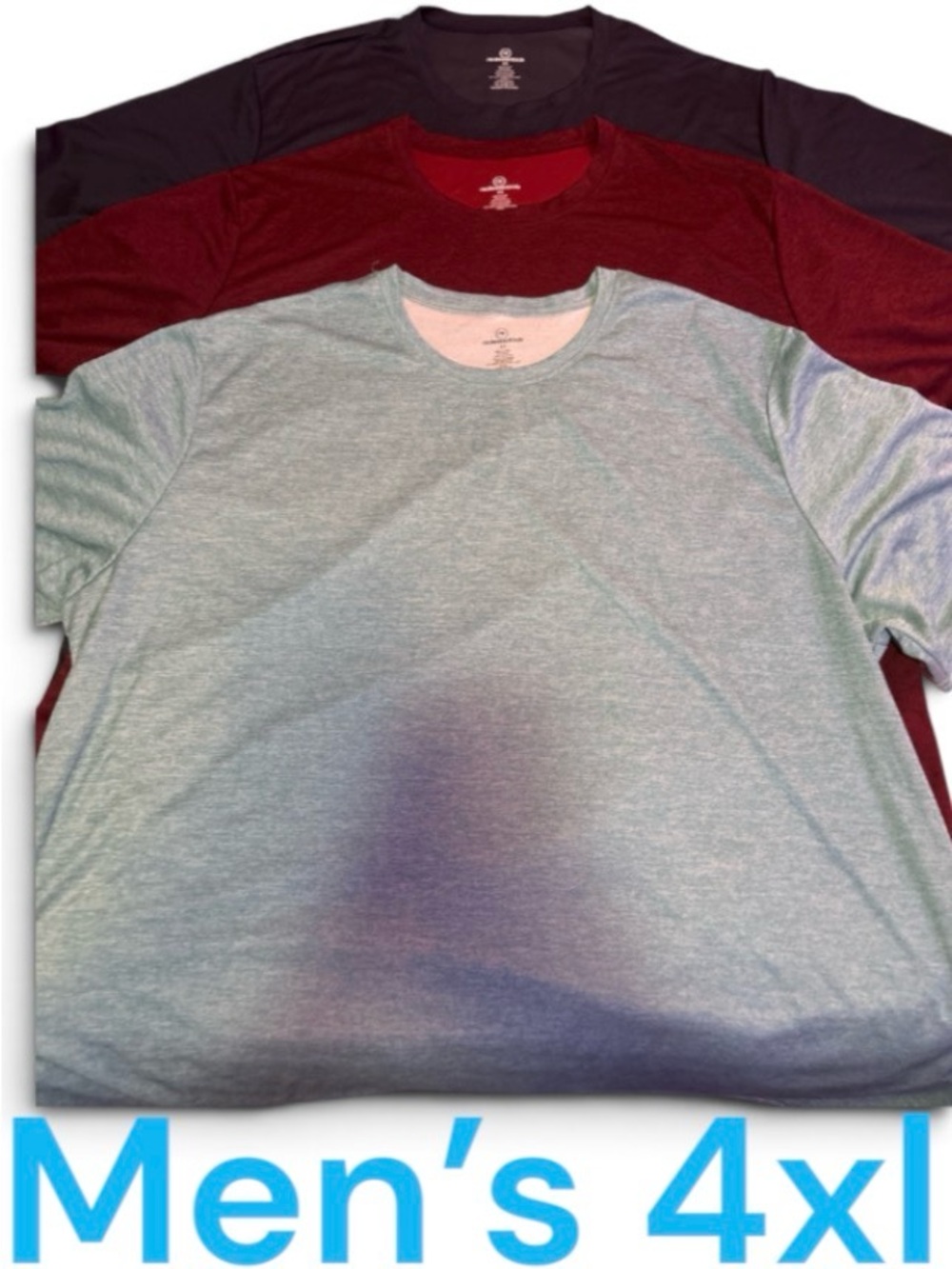Men's Crewneck T-Shirt Pack - Black, Maroon, Light Gray - 4XL